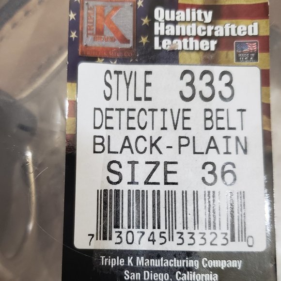 Men's Triple   Detective Belt 1 1/2" - #333 - Leather Lined - Made in USA - NWT - Picture 2 of 2